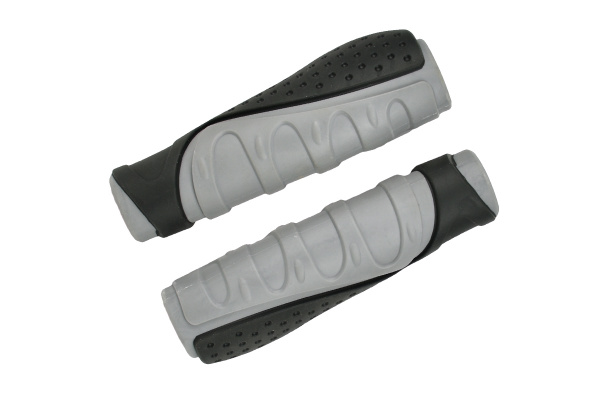 Грипсы MTB HL-G301 130mm, эргономические, резина, черно-серые Грипсы MTB HL-G301 130mm, эргономические, резина, черно-серые